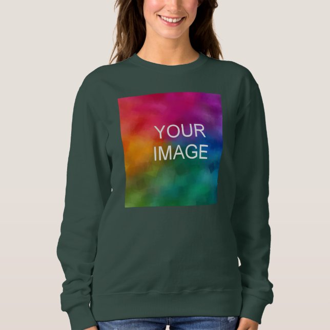 Modern Front Print Womens Deep Forest Green Sweatshirt (Front)