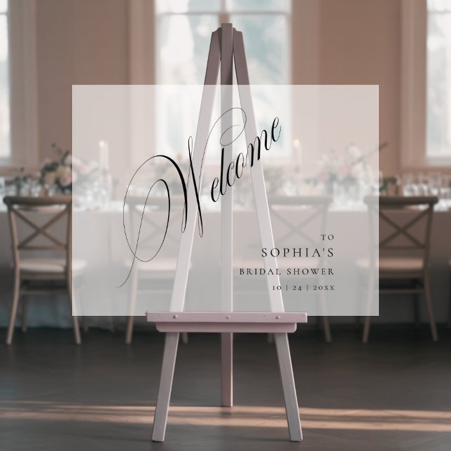 Modern Frosted Bridal Shower Welcome Acrylic Sign (Creator Uploaded)