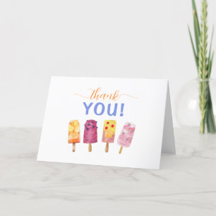 Modern Fruit Ice Cream Popcicle Baby Shower  Thank You Card