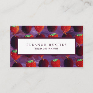 Modern fruit strawberries Plums Professional Business Card