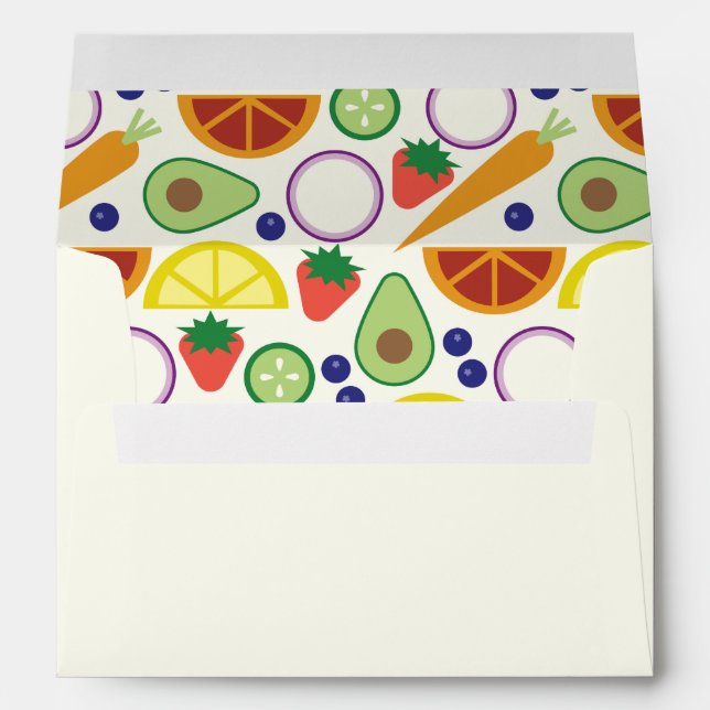 Modern Fruits and Vegetables Custom Patterned Envelope (Back (Bottom))
