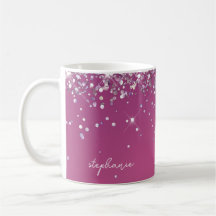 Modern Fuchsia Pink Glitter Custom 