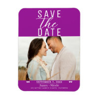 Modern Fuchsia Save the Date Wedding Photo
