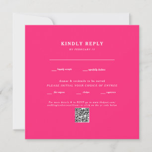  Modern Fuchsia Square Wedding QR Code RSVP