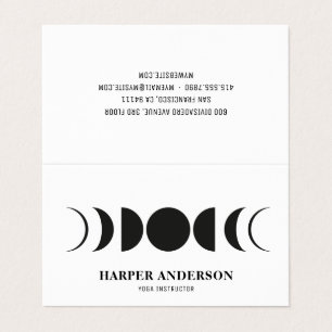 Modern Full Moon Yoga Instructor Professional Business Card