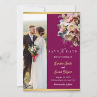 Modern Full Photo Double-Sided Save The Date Card