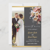 Modern Full Photo Double-Sided Save The Date Card