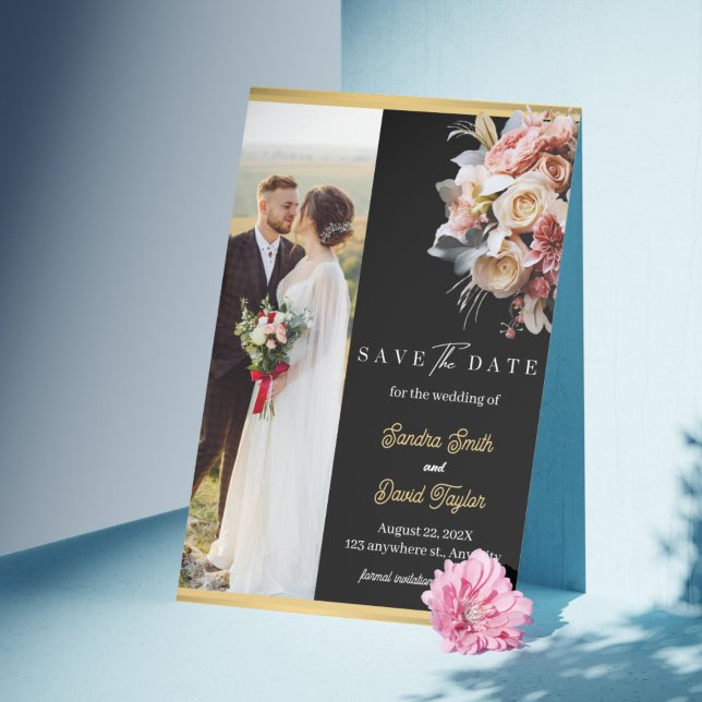 Modern Full Photo Double-Sided Save The Date Card (Modern Full Photo Double-Sided Save The Date Card)