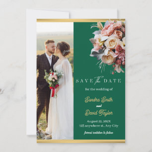 Modern Full Photo Double-Sided Save The Date Card