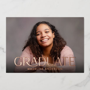 Modern Full Photo Graduation Photo Rose Gold