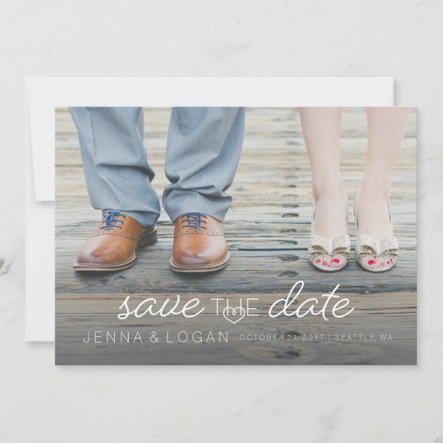 Modern Full Photo Save the Date Card (Front)