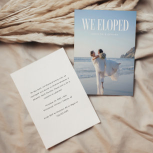 Modern Full Photo "We Eloped" Wedding Reception Invitation