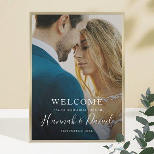 Modern Full Photo Wedding Rehearsal Dinner Welcome Poster