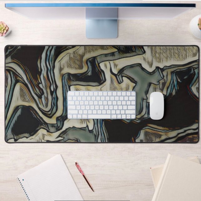 Modern Fun Abstract Masculine Black Desk Mat (Creator Uploaded)