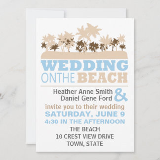 Modern Fun Beach Wedding Theme Invitations