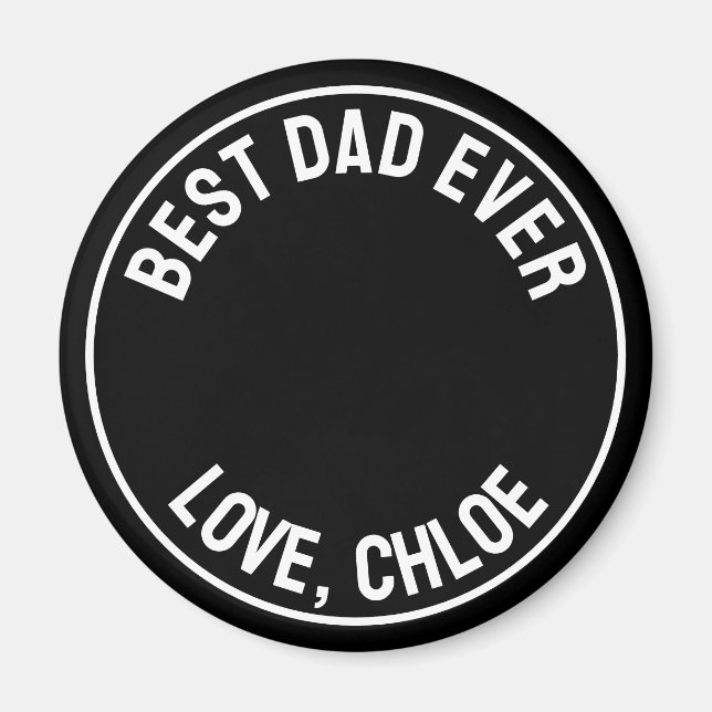 Modern Fun Best Dad Ever Photo Magnet (Front)