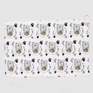 Modern Fun Birthday Grandson Typography Photo Golf Towel