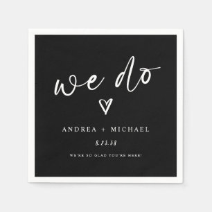 Modern Fun Black and White "We Do" Wedding Napkin