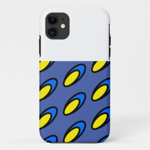 Modern Fun Bright Blue Yellow Discs White Top Case-Mate iPhone Case