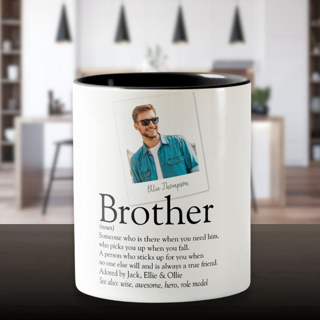 Modern Fun Brother Definition Photo Two-Tone Coffee Mug (Modern Fun Brother Definition Photo Two-Tone Coffee Mug)