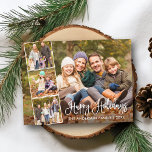 Modern Fun Calligraphy Happy Holidays 4 Photo Postcard<br><div class="desc">Modern Fun Calligraphy Script Happy Holidays Family 4 Photo Postcard</div>