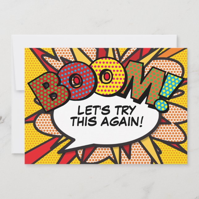 Modern Fun Change the Date Comic Book Pop Art Invitation (Front)