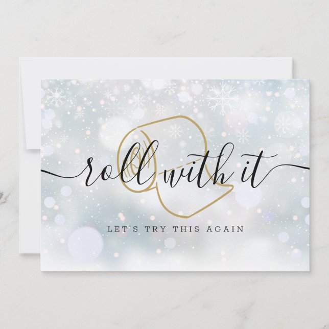 Modern Fun Change the Date New Plan Update  Save The Date (Front)