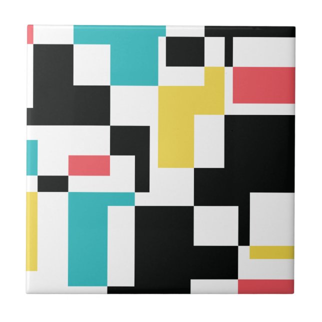 Modern, fun, colorful geometric graphic design tile (Front)