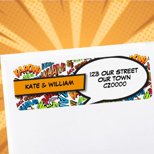 Modern Fun Colourful Comic Book Return Address