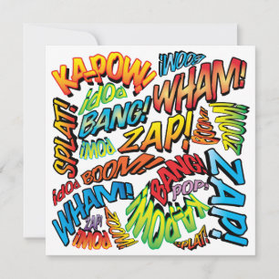 Modern Fun Colourful Comic Book Typography Invitation