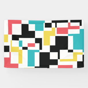 Modern, fun, colourful geometric graphic design banner