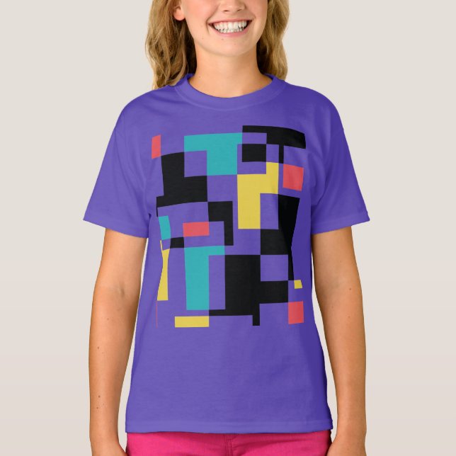 Modern, fun, colourful geometric graphic design T-Shirt (Front)