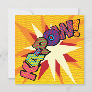 Modern Fun Colourful KAPOW Comic Book Invitation