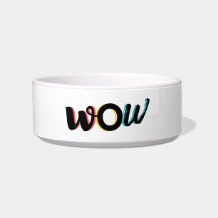 Modern, fun, colourful typography design of Wow Bowl