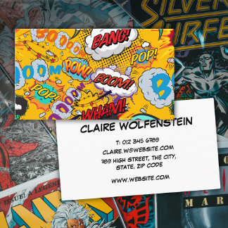 Modern Fun Comic Book Colourful Trendy Business Card