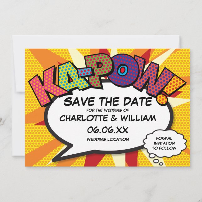 Modern Fun Comic Book KA-POW Save The Date (Front)