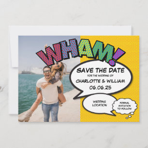 Modern Fun Comic Book Photo Save The Date Card