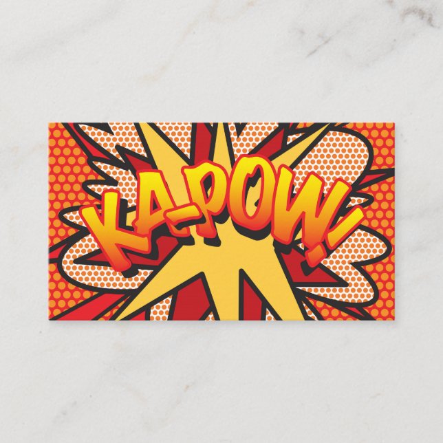 Modern Fun Comic Book Pop Art KA-POW Business Card (Front)