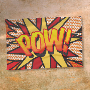 Modern Fun Comic Book Pop Art POW Tea Towel