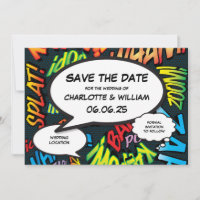 Modern Fun Comic Book Wedding Save The Date
