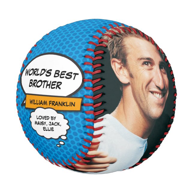 Modern Fun Cool Brother Comic Book Photo Baseball (Angled)