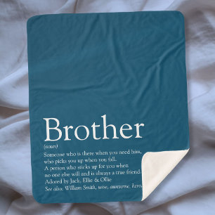 Modern Fun Cool Brother Definition Quote Sherpa Blanket