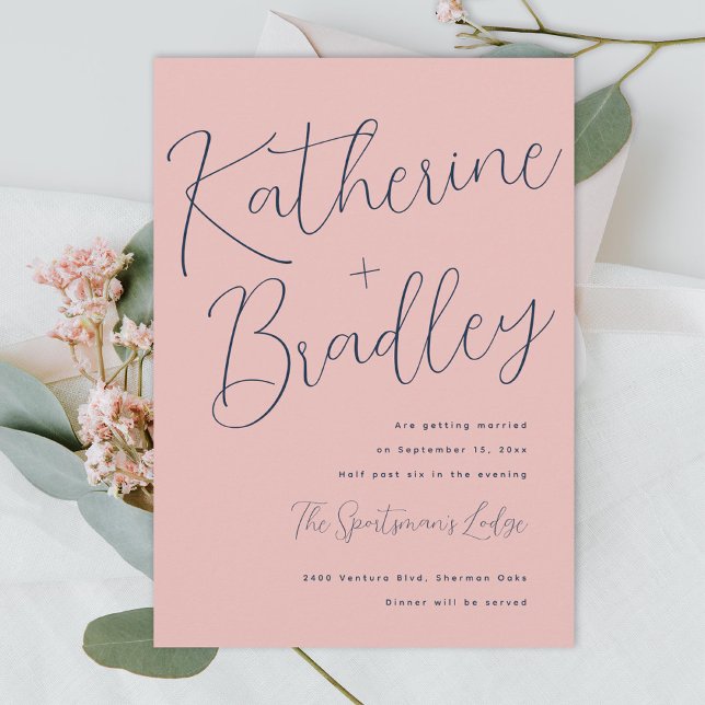 Modern fun couples names custom colours wedding invitation (Creator Uploaded)