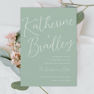 Modern fun couples names custom colours wedding invitation