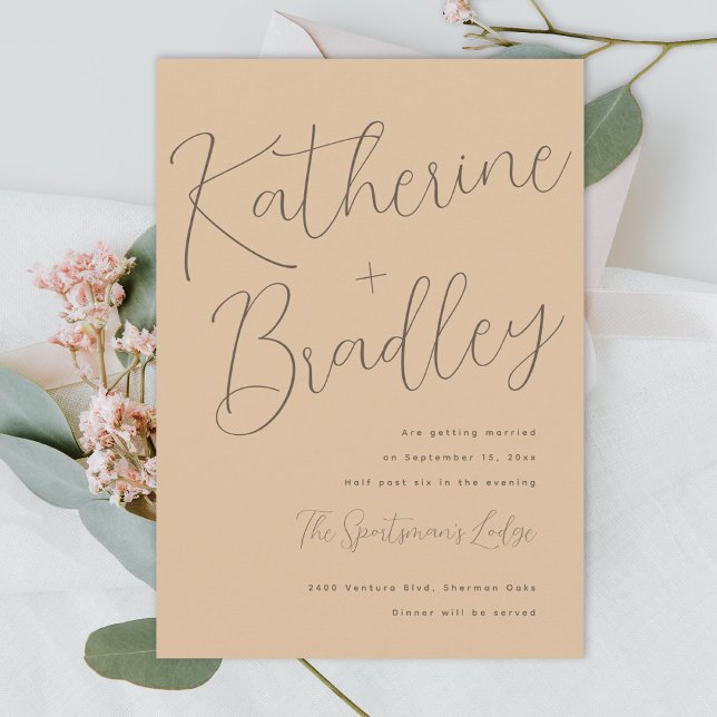 Modern fun couples names custom colours wedding invitation (Creator Uploaded)