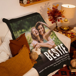 Modern Fun Cute BESTIE Definition Photo Gift Fleece Blanket