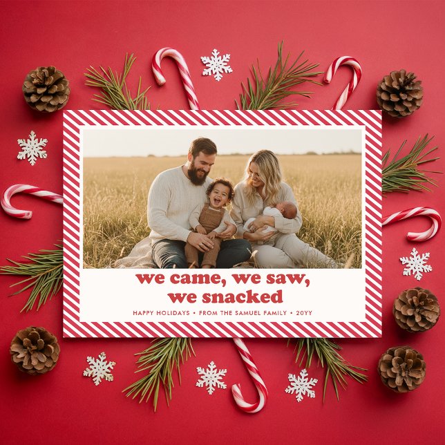 Modern Fun Funny Family Kids Photo Christmas Holiday Card (Creator Uploaded)