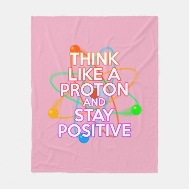 Modern Fun Girly Pink Inspiring Science Saying Fleece Blanket (Front)
