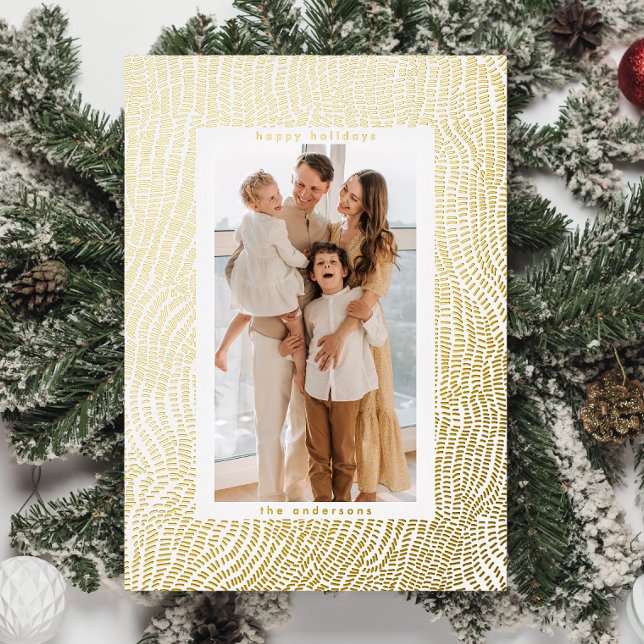 Modern Fun Gold White Happy Christmas Border Photo (Creator Uploaded)