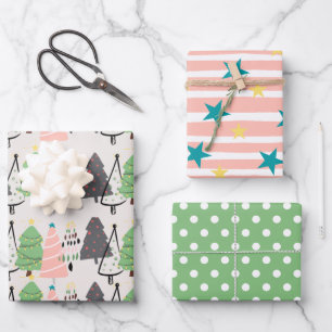 Modern Fun Kids Christmas  Wrapping Paper Sheet